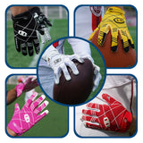 Youth receiver gloves for catching and ball control