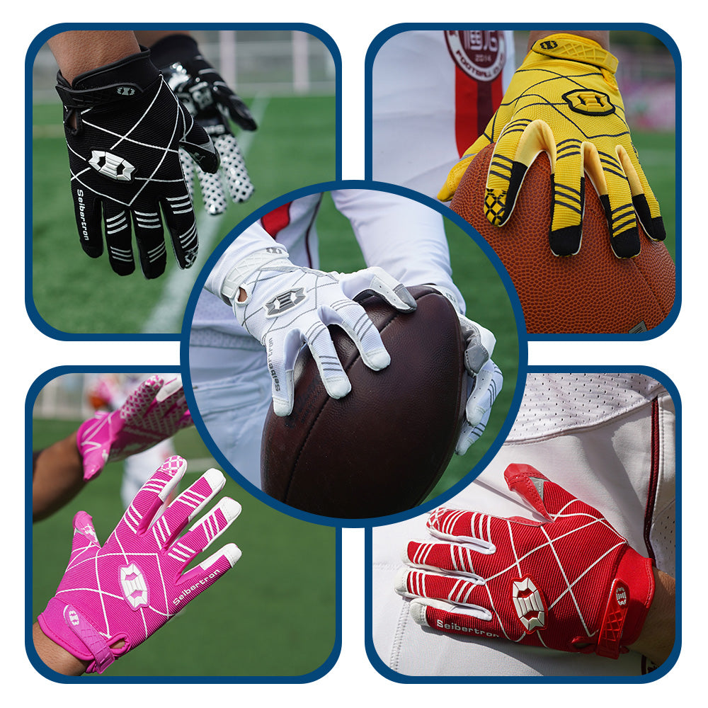 Youth receiver gloves for catching and ball control