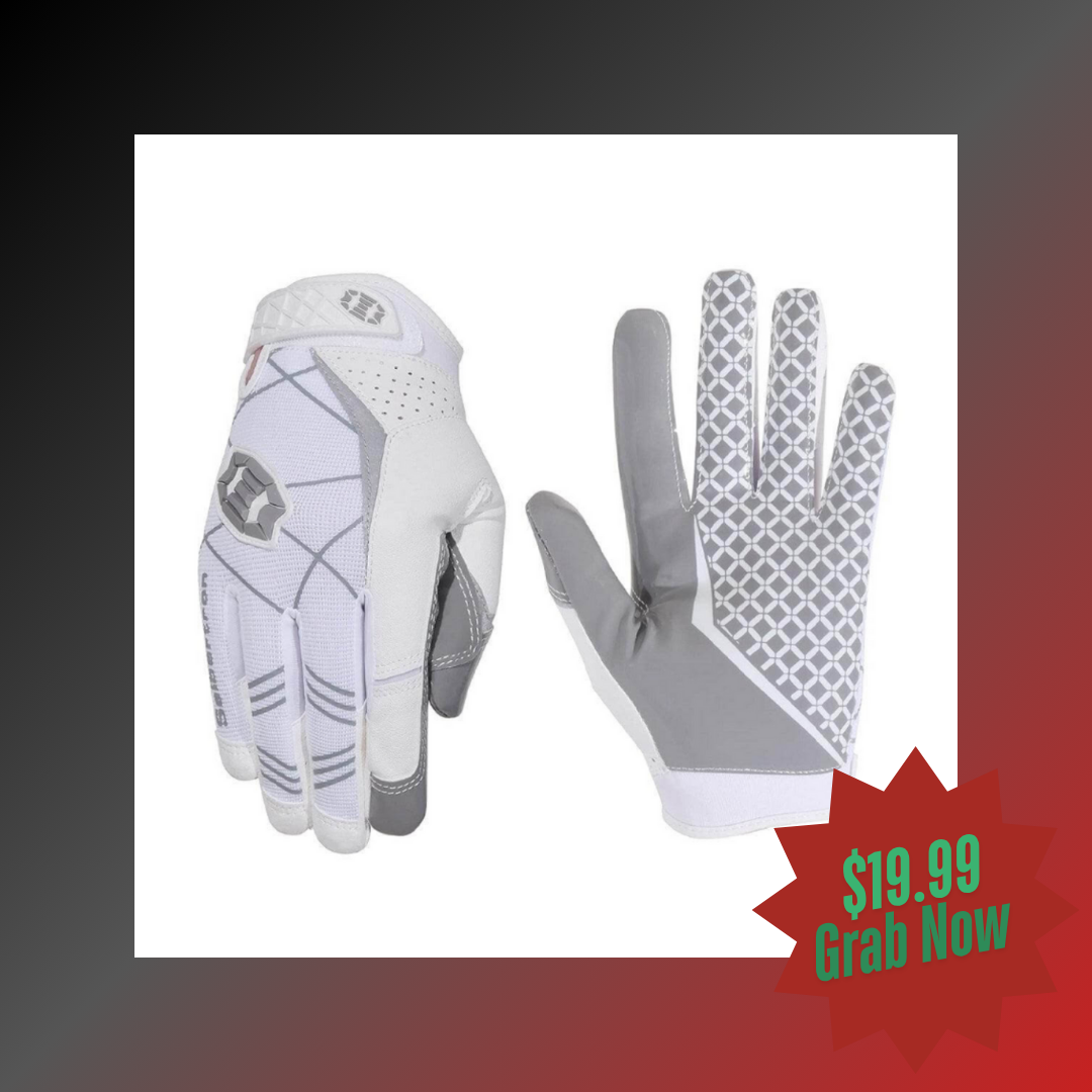 football handschuhe cornerback Seibertron Pro 3.0 Elite Ultra-Stick Sports Receiver Glove Football Gloves Youth and Adult (White, XS)
