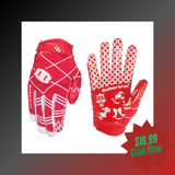 Red youth football gloves for training and matches