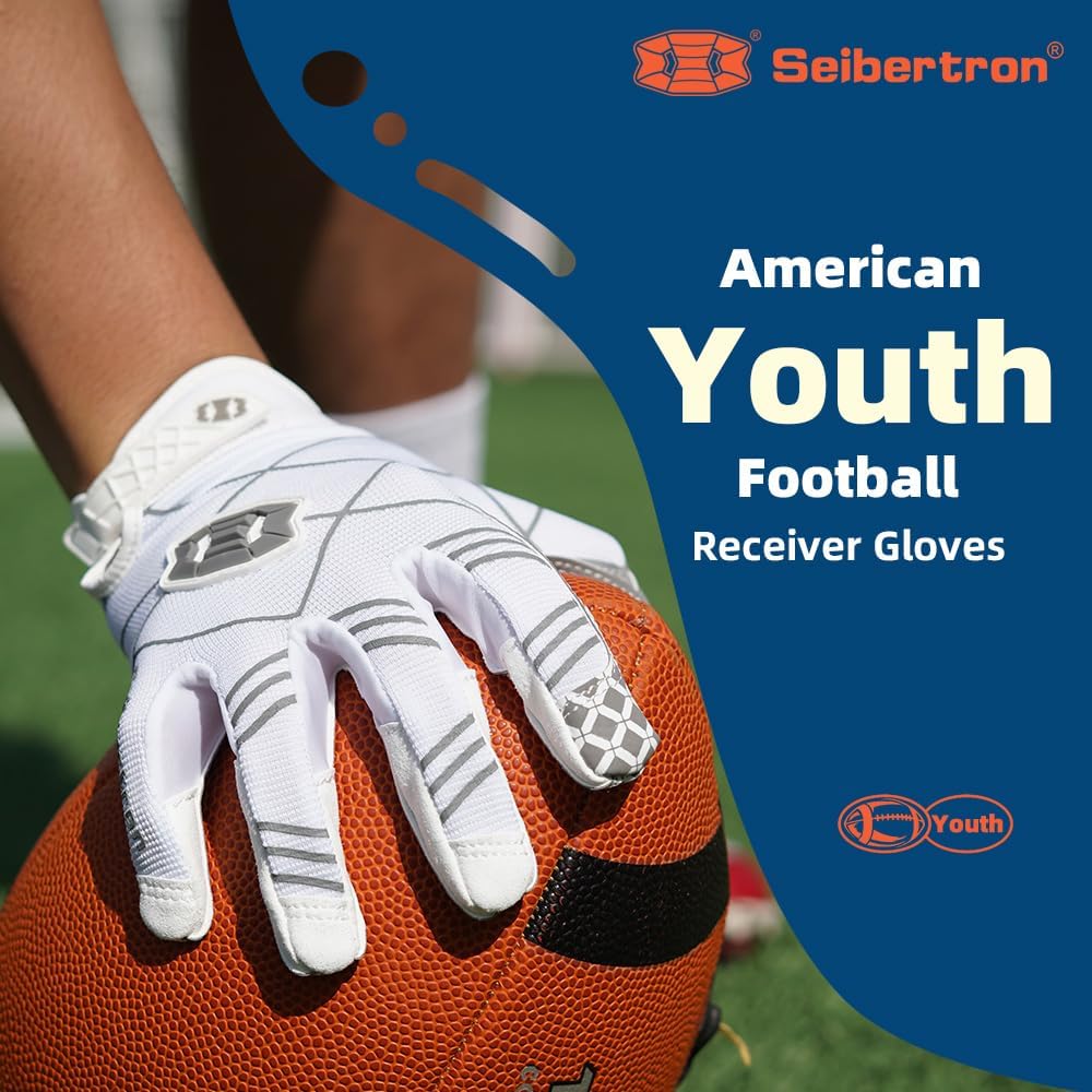 decathlon football handschuhe Seibertron Pro 3.0 Twelve Constellations Elite UltraStick Sports Receiver Glove Football Gloves Youth (Yellow, M)