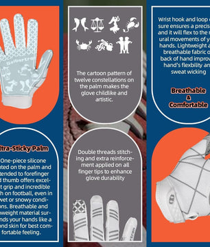 Seibertron Pro 3.0 Youth Football Gloves with Elite Ultra-Stick Grip - Seibertron