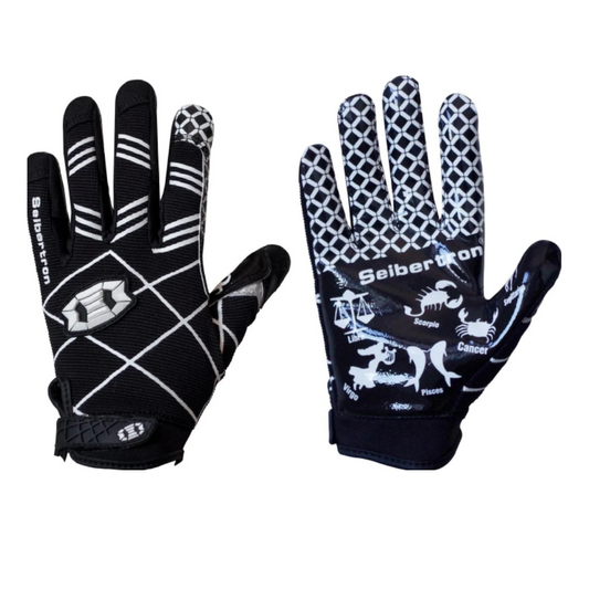 Youth football gloves with large size fitting