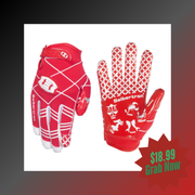 youth football gloves red