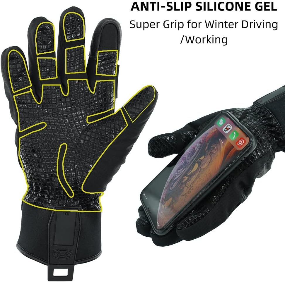 Seibertron S.C.W.G 2.0 Waterproof Winter - 4℉ Cold Proof Touchscreen Anti Slip Palm Impact Gloves for Cycling Motorcycle - Seibertron