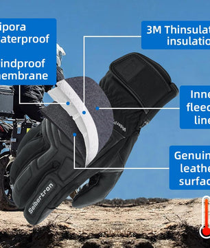 Seibertron S.C.W.G 2.0 Waterproof Winter -4℉ Cold Proof Touchscreen Anti Slip Palm Impact Gloves for Cycling Motorcycle - Seibertron