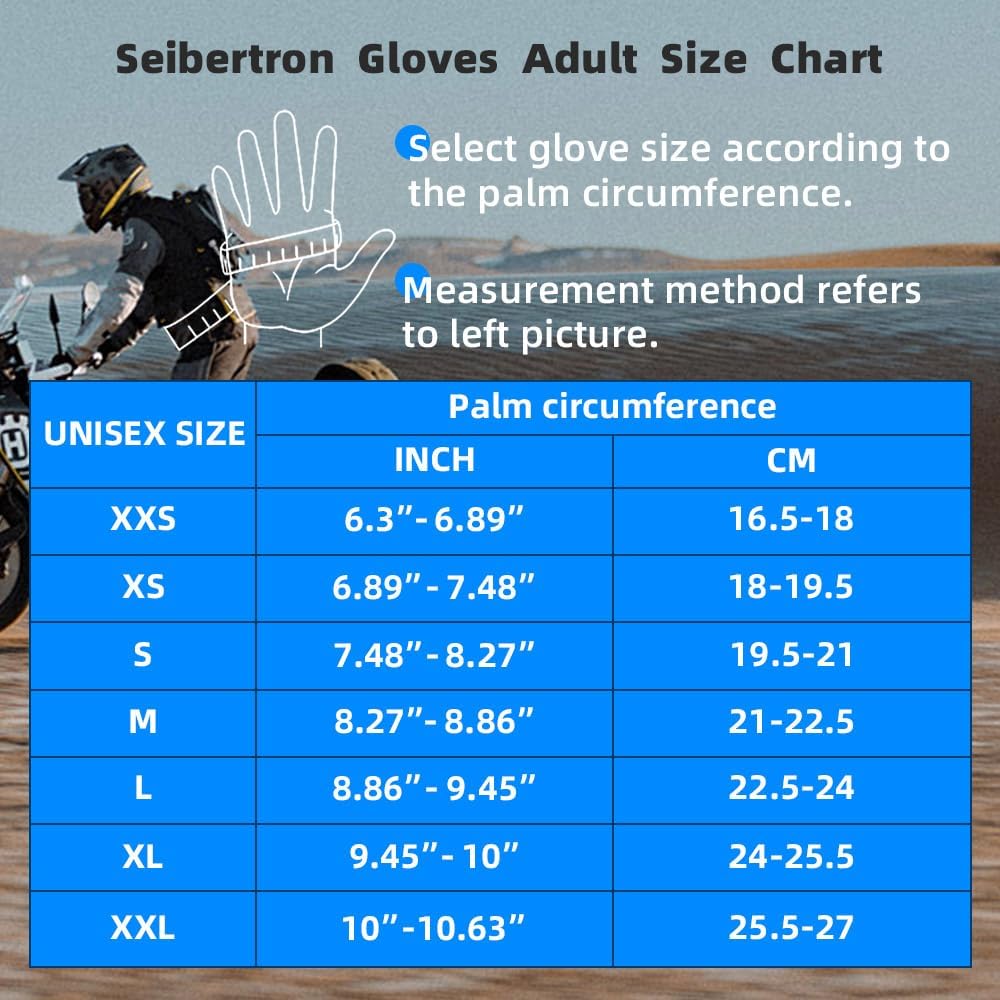 Seibertron S.C.W.G 2.0 Waterproof Winter - 4℉ Cold Proof Touchscreen Anti Slip Palm Impact Gloves for Cycling Motorcycle - Seibertron