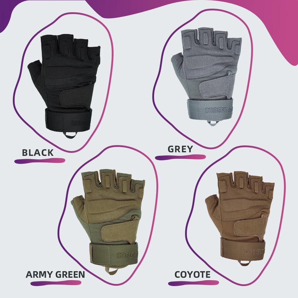 Seibertron S.O.L.A.G 1/2 Finger / Fingerless / Multi-function Sports Half Finger Gloves - Seibertron