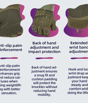 Seibertron S.O.L.A.G 1/2 Finger / Fingerless / Multi-function Sports Half Finger Gloves - Seibertron