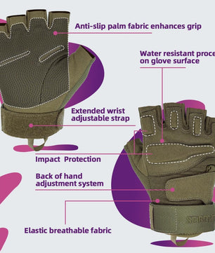 Seibertron S.O.L.A.G 1/2 Finger / Fingerless / Multi-function Sports Half Finger Gloves - Seibertron