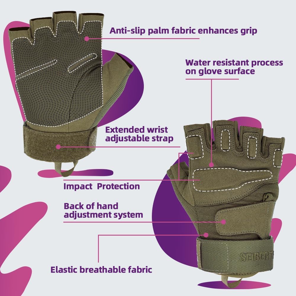Seibertron S.O.L.A.G 1/2 Finger / Fingerless / Multi-function Sports Half Finger Gloves - Seibertron