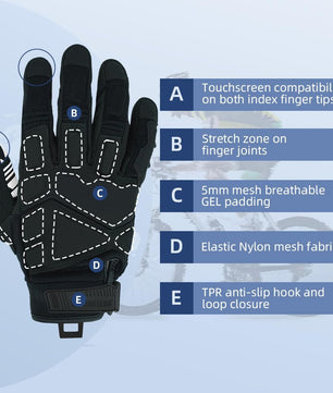 Racing biker gloves offering impact resistance and flexibility
