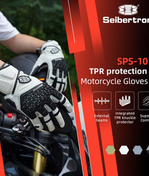 Seibertron SPS - 10 Youth Motorcycle Riding Gloves – Breathable, Durable, Anti - Slip, Touchscreen Leather Gloves for Spring, Summer, and Fall - SeibertronSports Gloves