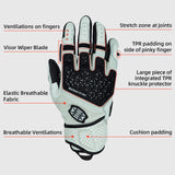Seibertron SPS-10 Adult Motorcycle Riding Gloves – Breathable, Durable, Anti-Slip, Touchscreen Leather Gloves for Spring, Summer, and Fall - Seibertron