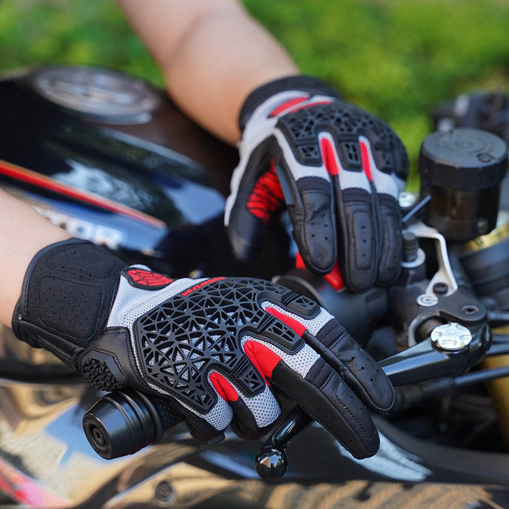 Seibertron SPS-10 Adult Motorcycle Riding Gloves – Breathable, Durable, Anti-Slip, Touchscreen Leather Gloves for Spring, Summer, and Fall - Seibertron