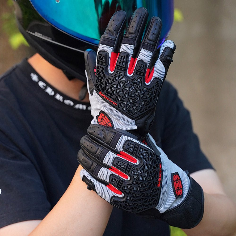 Seibertron SPS - 10 Youth Motorcycle Riding Gloves – Breathable, Durable, Anti - Slip, Touchscreen Leather Gloves for Spring, Summer, and Fall - SeibertronSports Gloves