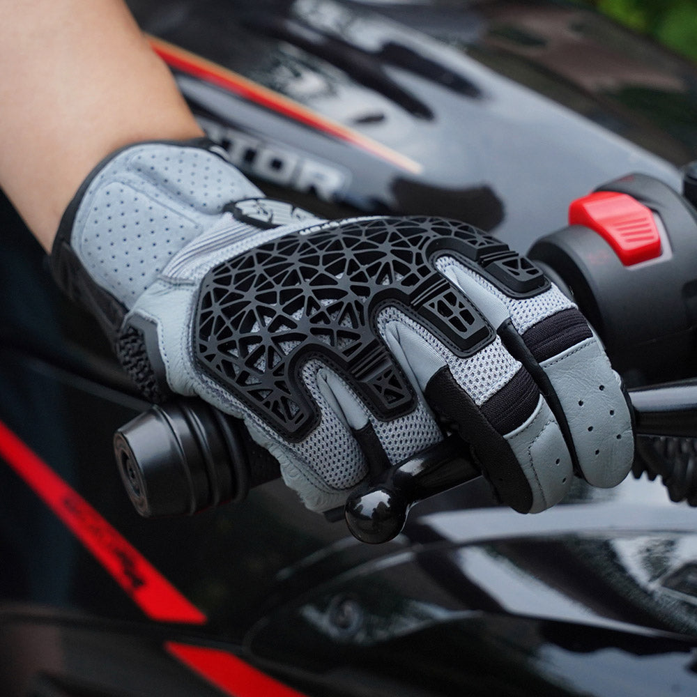 Seibertron SPS-10 Adult Motorcycle Riding Gloves – Breathable, Durable, Anti-Slip, Touchscreen Leather Gloves for Spring, Summer, and Fall - Seibertron