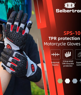 Seibertron SPS - 10 Youth Motorcycle Riding Gloves – Breathable, Durable, Anti - Slip, Touchscreen Leather Gloves for Spring, Summer, and Fall - SeibertronSports Gloves