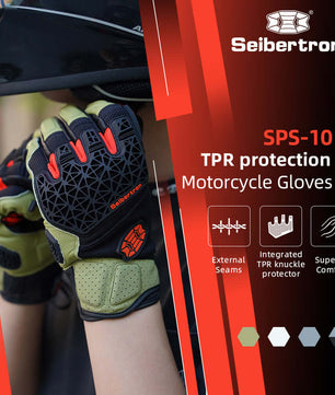 Seibertron SPS - 10 Youth Motorcycle Riding Gloves – Breathable, Durable, Anti - Slip, Touchscreen Leather Gloves for Spring, Summer, and Fall - SeibertronSports Gloves