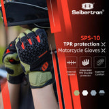 Seibertron SPS - 10 Youth Motorcycle Riding Gloves – Breathable, Durable, Anti - Slip, Touchscreen Leather Gloves for Spring, Summer, and Fall - SeibertronSports Gloves