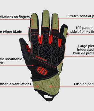 Seibertron SPS-10 Adult Motorcycle Riding Gloves – Breathable, Durable, Anti-Slip, Touchscreen Leather Gloves for Spring, Summer, and Fall - Seibertron