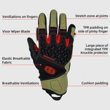 Seibertron SPS-10 Adult Motorcycle Riding Gloves – Breathable, Durable, Anti-Slip, Touchscreen Leather Gloves for Spring, Summer, and Fall - Seibertron