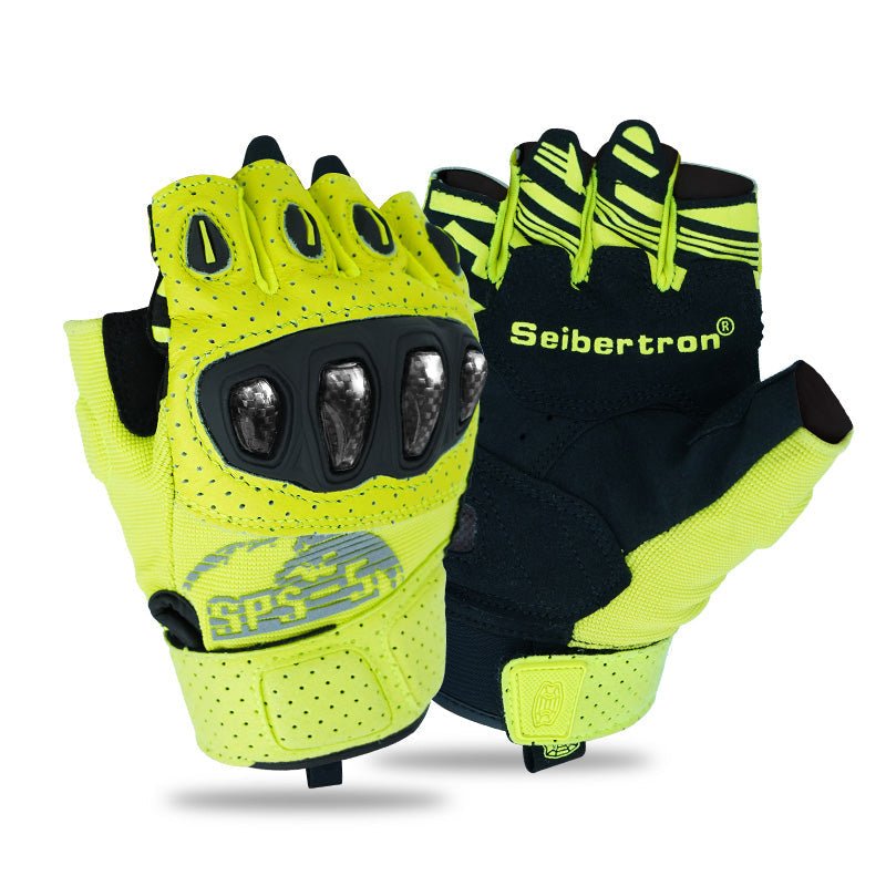 Seibertron SPS - 5 Adult Fingerless Motorcycle Motorcross Cycling Gloves Half Finger MTB Off - Road Riding Glove - Seibertron
