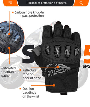 Seibertron SPS - 5 Adult Fingerless Motorcycle Motorcross Cycling Gloves Half Finger MTB Off - Road Riding Glove - Seibertron