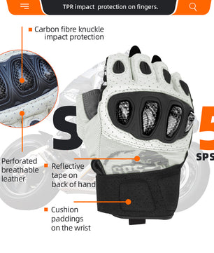 Seibertron SPS-5 Adult Fingerless Motorcycle Motorcross Cycling Gloves Half Finger MTB Off-Road Riding Glove - Seibertron