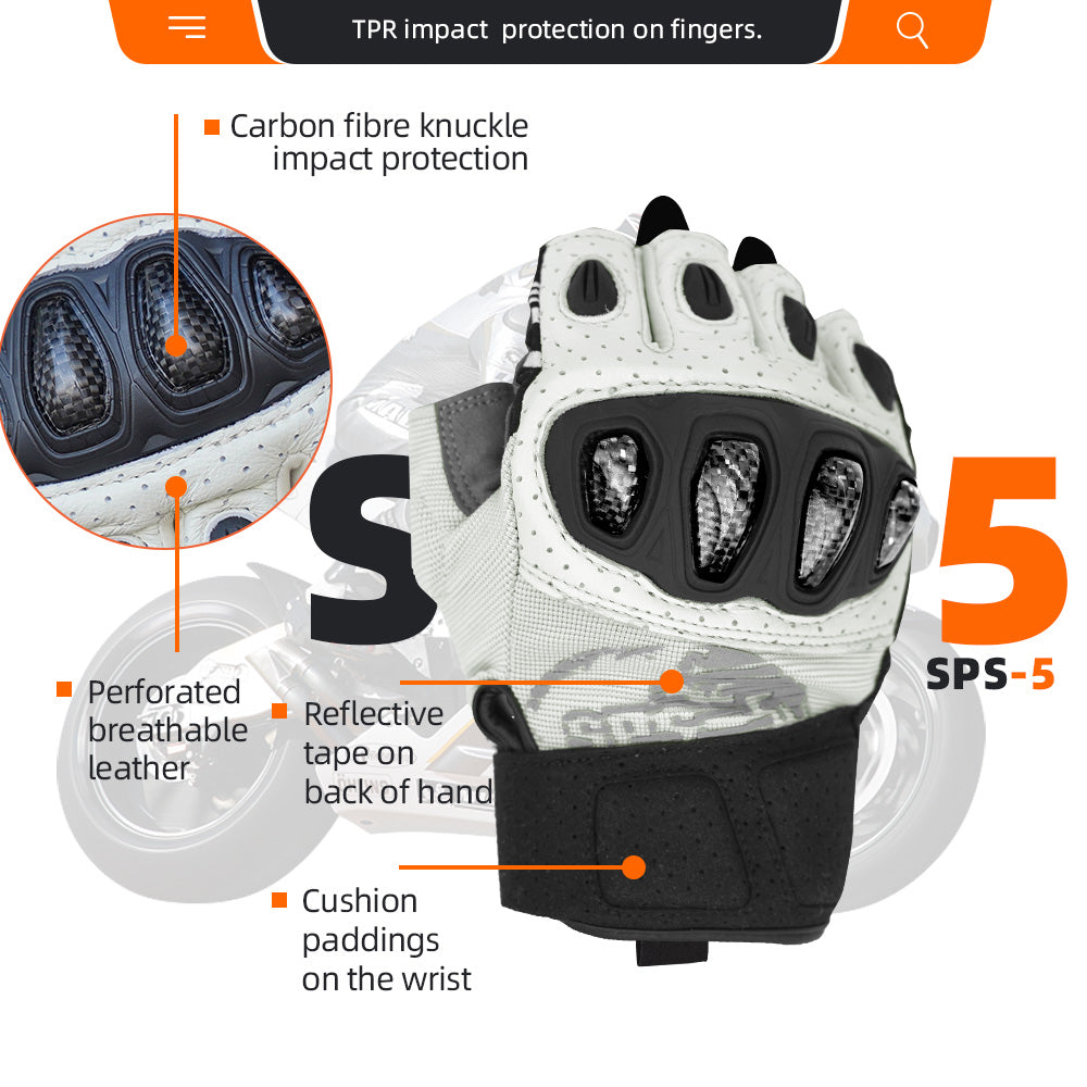 Seibertron SPS-5 Adult Fingerless Motorcycle Motorcross Cycling Gloves Half Finger MTB Off-Road Riding Glove - Seibertron