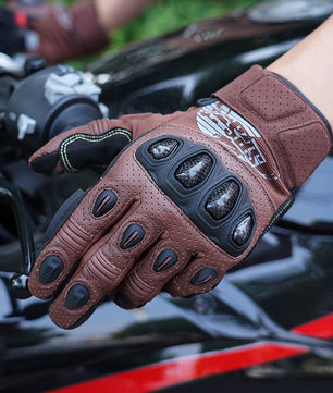 Brown motorcycle gloves for everyday riding