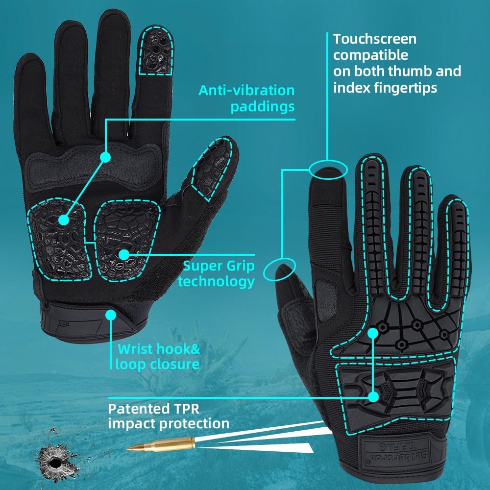 Rubber knuckle gloves providing extra impact resistance for airsoft and paintball