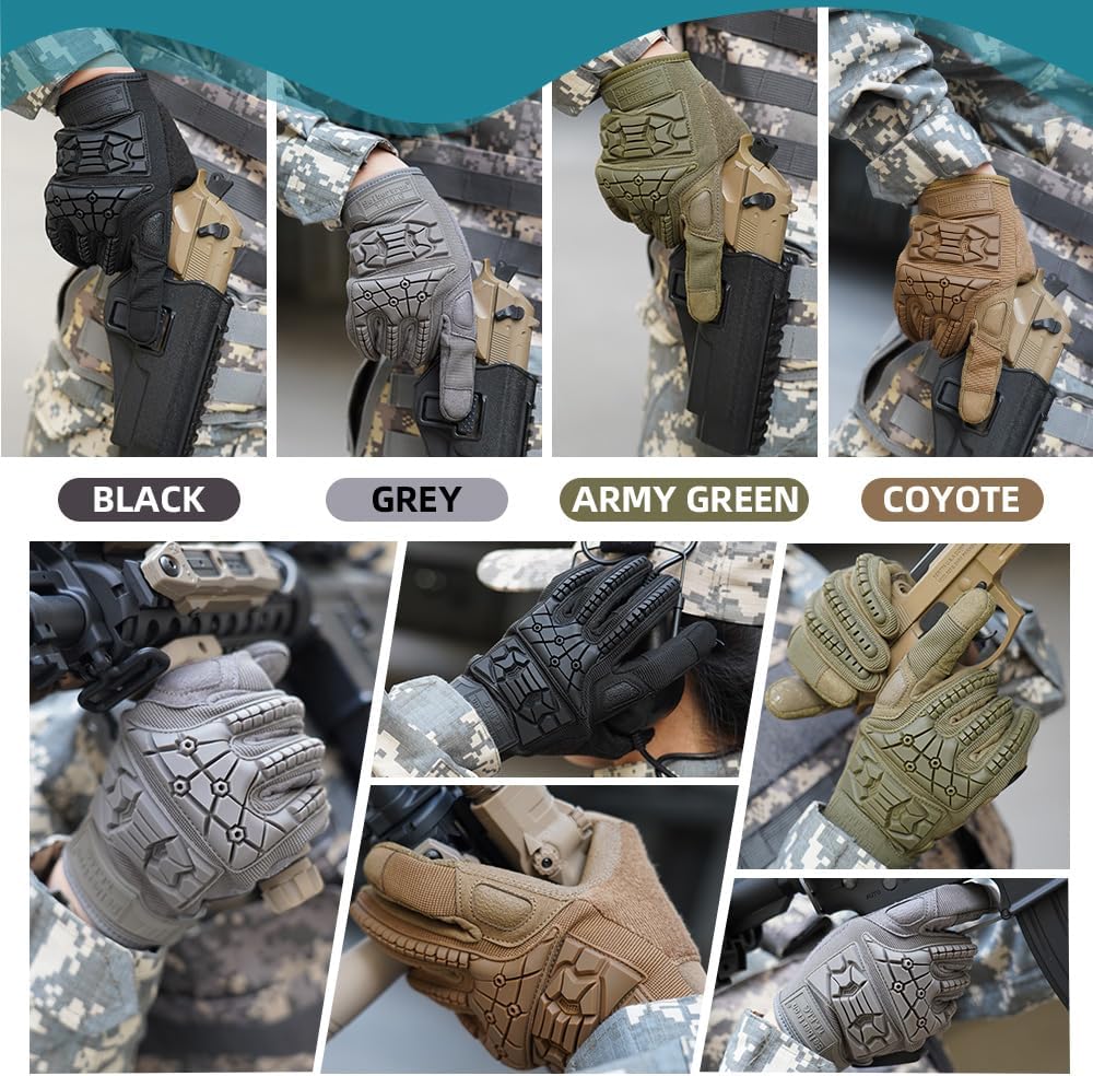 Military-style tactical gloves for motorcycle and motorbike riding