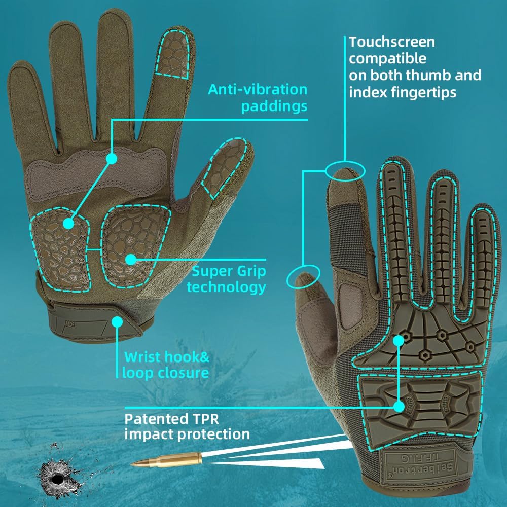 Breathable hiking gloves with full protection and superior comfort
