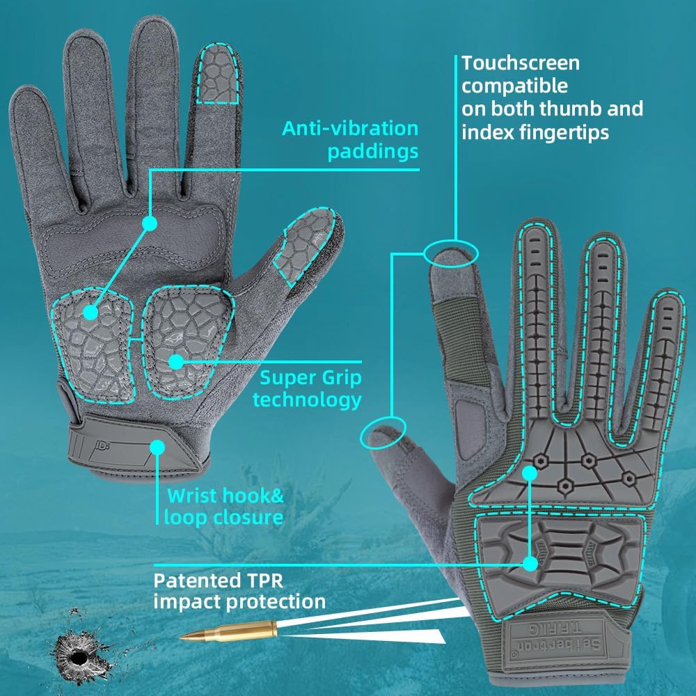 Heavy-duty tactical gloves for shooting, riding, and combat