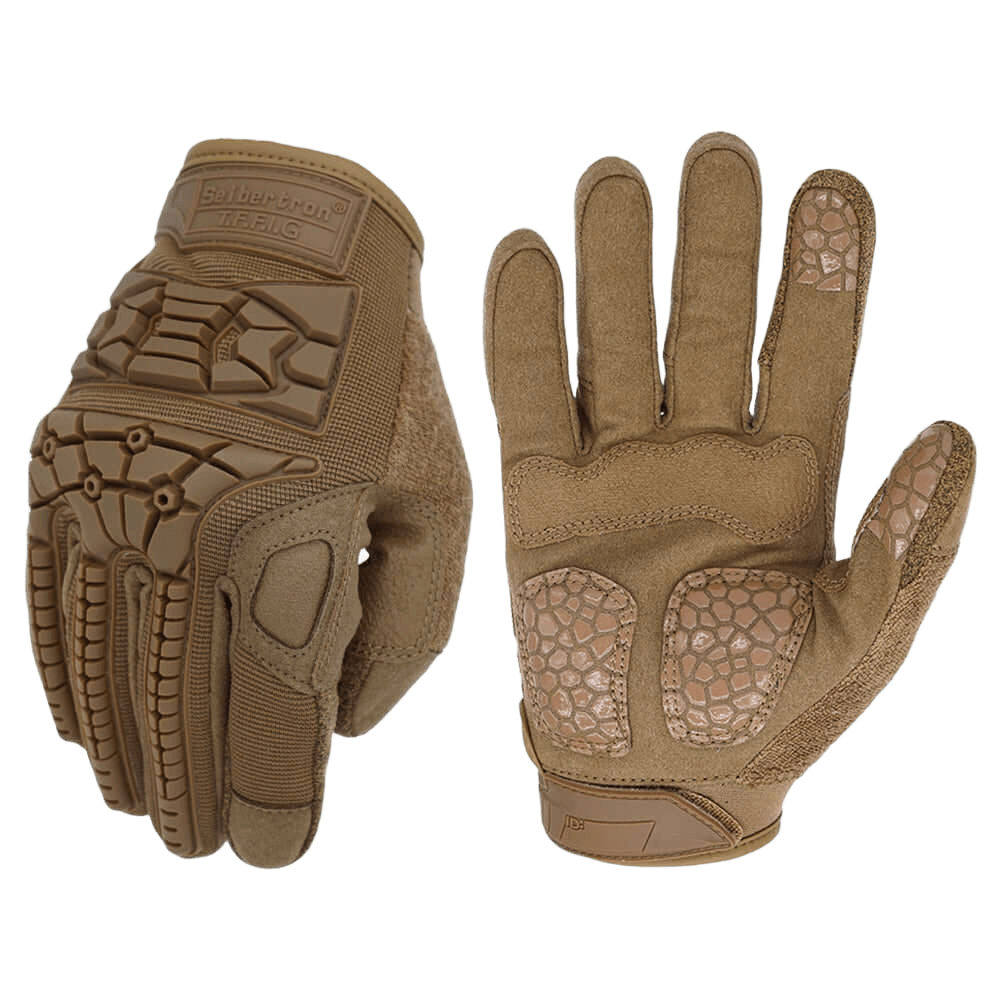 Durable tactical military gloves with flexible rubber knuckles for impact protection