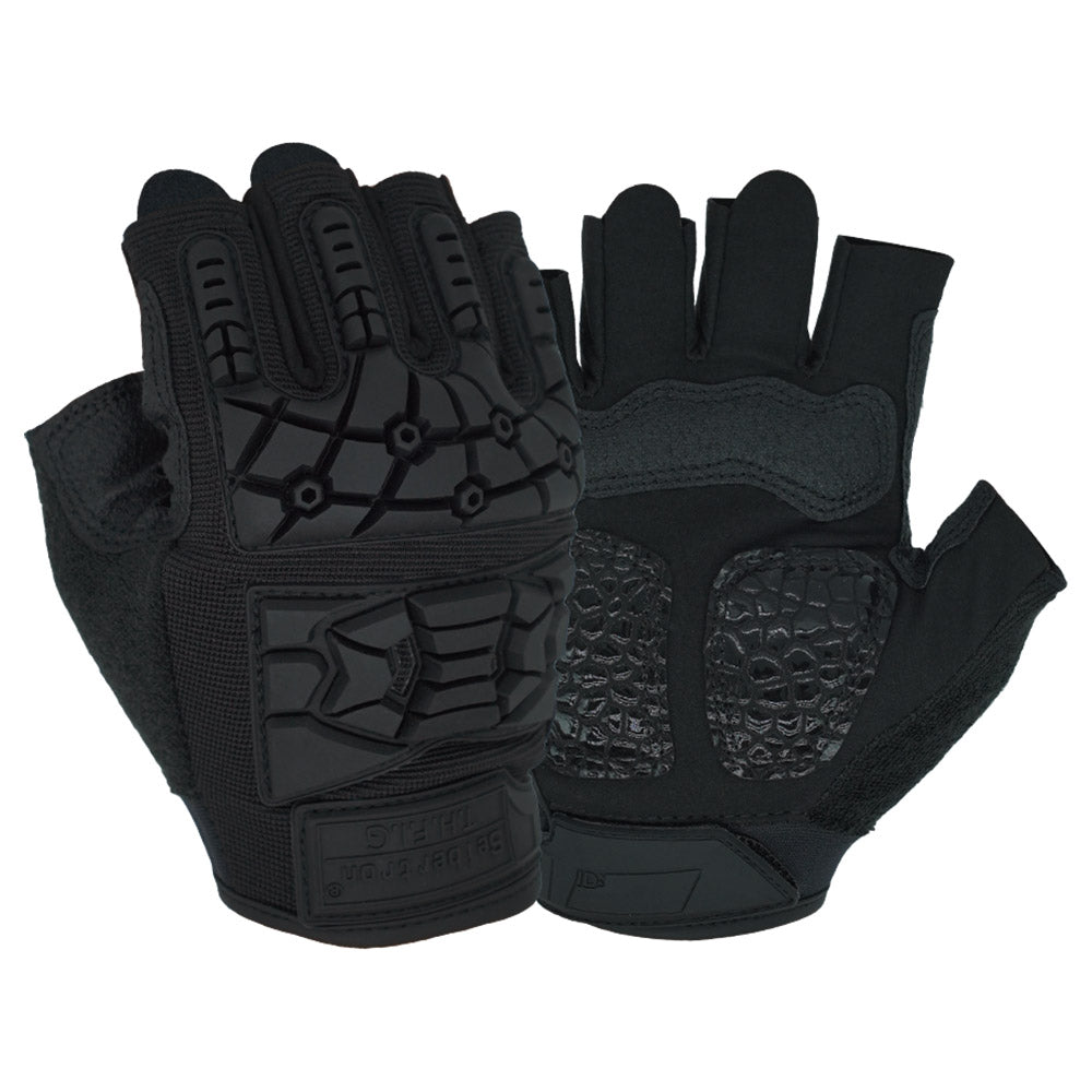 black tactical gloves