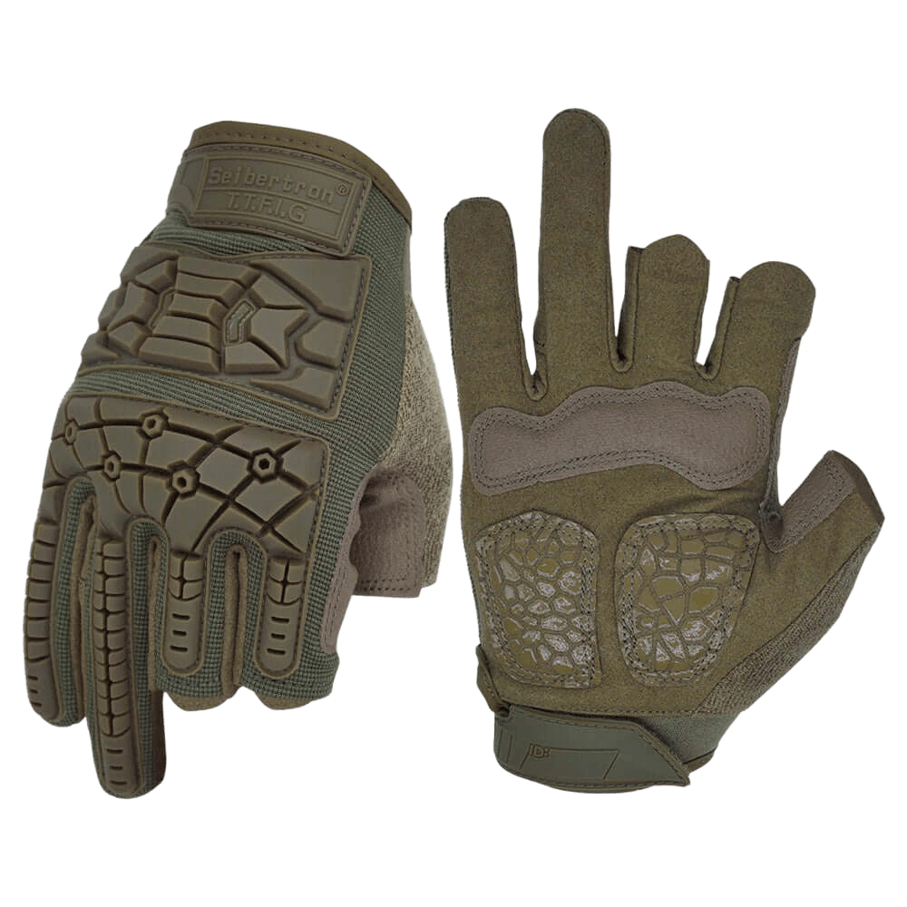 Seibertron T.T.F.I.G 2.0 Men's Tactical Military Gloves Flexible Rubber Knuckle Protective for Combat Hunting Hiking Airsoft Paintball Motorcycle Motorbike Riding Outdoor Gloves - SeibertronSports