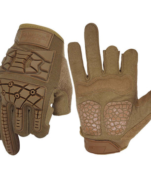 Durable tactical gloves with flexible rubber knuckles for combat readiness