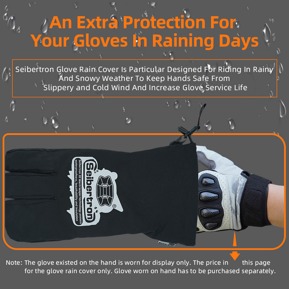 Seibertron Waterproof Windproof Motorcycle Glove Rain Cover - Seibertron