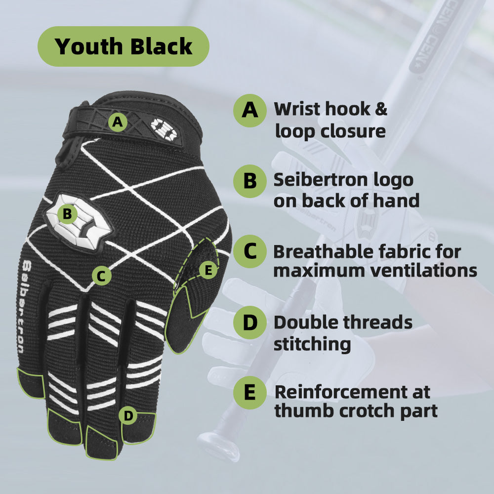 batting gloves black