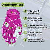 hot pink batting gloves
