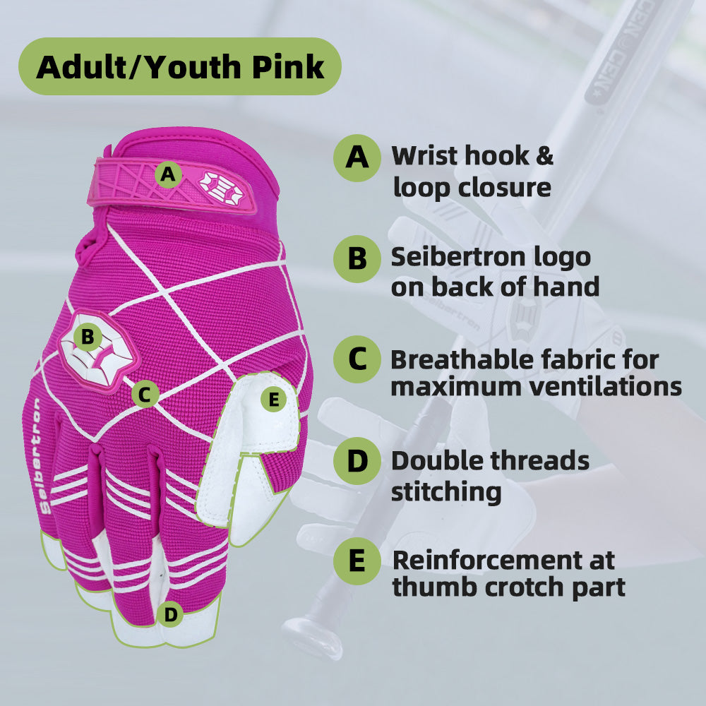 hot pink batting gloves