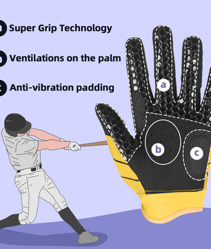 youth yellow batting gloves