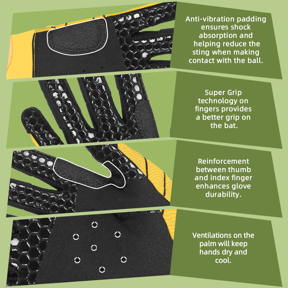 yellow batting gloves youth