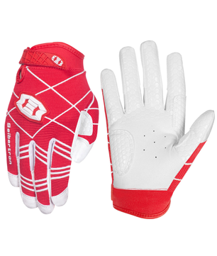 youth batting gloves red