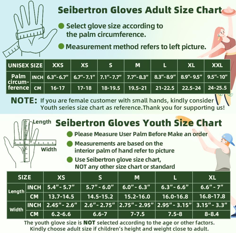 Seibertron Youth F.O.D.G.G 2.0 Ultimate Flying Disc Golf Gloves - Non-Slip Design Consistent Grip Improve Throws Catches in All Conditions - Seibertron