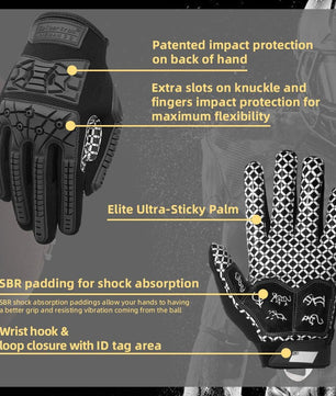 Offensive lineman gloves for blocking and grip