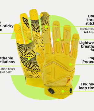Seibertron Youth G.A.R.G 2.0 Gel-Filled Anti-Impact Ultra-Stick Football Receiver Gloves – Patented Technology for Maximum Grip & Protection - Seibertron