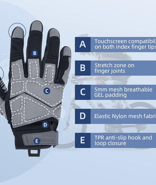 Dirt bike riding gloves suitable for trail and off-road use